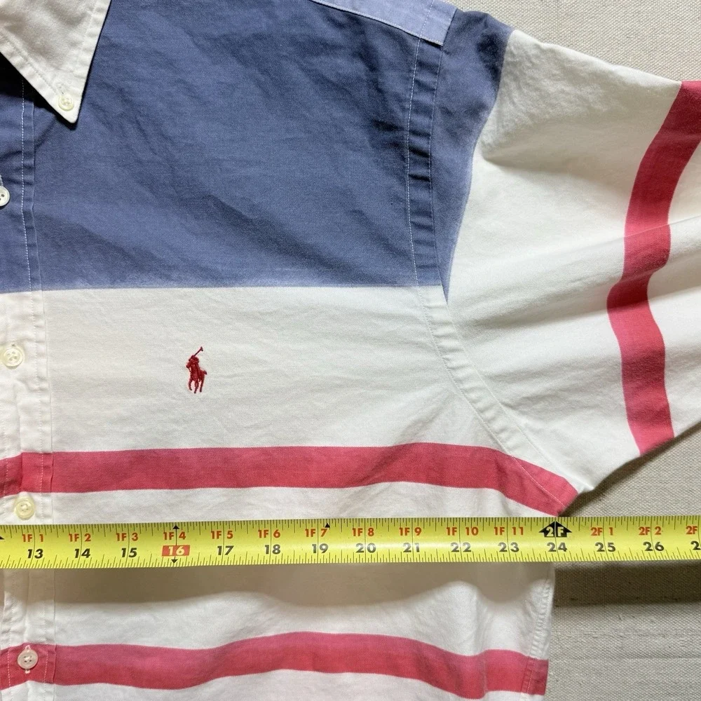vintage polo ralph lauren Shirt Color Block 90s Men's Large Baggy